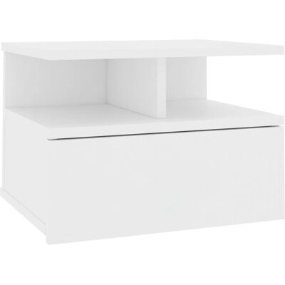 Comodino sospeso bianco vidaXL - Comodino Comodino sospeso bianco vidaXL - Comodino