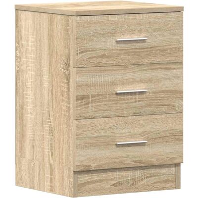 vidaXL Sonoma Oak Bedside Cabinet - 3-Drawer Nightstand vidaXL Sonoma Oak Bedside Cabinet - 3-Drawer Nightstand