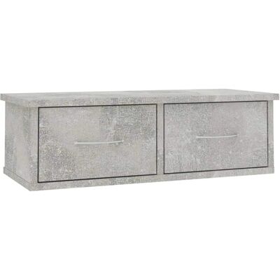 vidaXL Wandplank met lades grijs cement 60x26x18.5 cm - Wandplank met lades vidaXL Wandplank met lades grijs cement 60x26x18.5 cm - Wandplank met lades