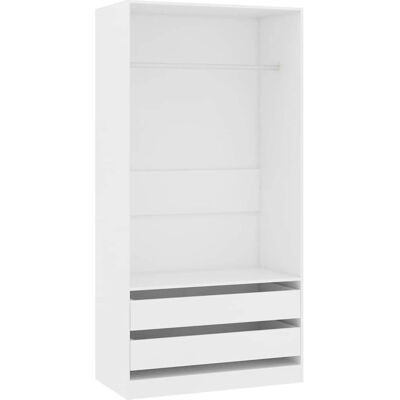 vidaXL Skab 100cm Hvid med Hylder og Garderestang - Skab vidaXL Skab 100cm Hvid med Hylder og Garderestang - Skab
