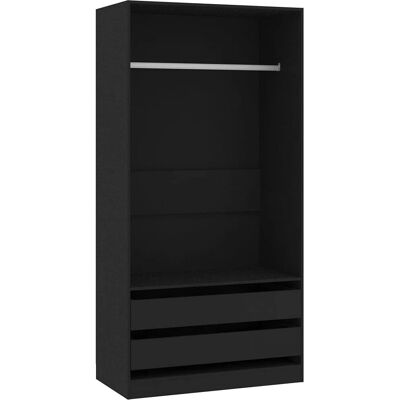 Armoire noire vidaXL 100x50x200cm Bois Contrecollé - Armoire - Publicité Armoire noire vidaXL 100x50x200cm Bois Contrecollé - Armoire - Publicité