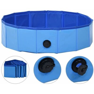 vidaXL Hundepool Blau 80x20cm PVC Faltbar Rutschfest - Hundeschwimmbecken vidaXL Hundepool Blau 80x20cm PVC Faltbar Rutschfest - Hundeschwimmbecken