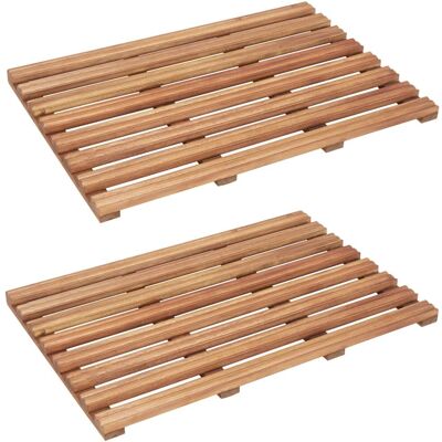 vidaXL 2er Set Badmatten aus Akazienholz - Badmatte vidaXL 2er Set Badmatten aus Akazienholz - Badmatte