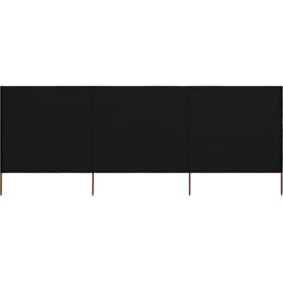 vidaXL 3-delige Windschermstof 400 x 160 cm Zwart vidaXL 3-delige Windschermstof 400 x 160 cm Zwart