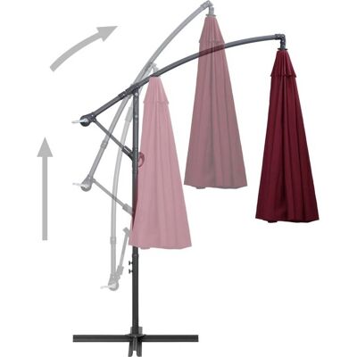 vidaXL Terrassen-Schirm - 3 m UV-beständiges Polyester - Burgund - Mit Kurbel vidaXL Terrassen-Schirm - 3 m UV-beständiges Polyester - Burgund - Mit Kurbel