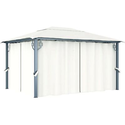 Pawilon z zasłonami vidaXL - 400x300 cm - Aluminium Pawilon z zasłonami vidaXL - 400x300 cm - Aluminium