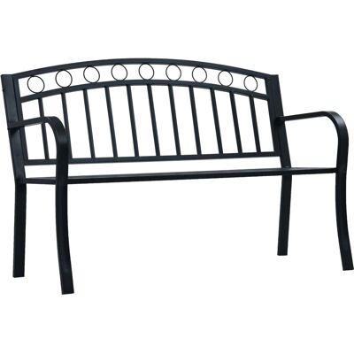 vidaXL Gartentisch 125cm Schwarz Stahl Outdoor Sitzmöbel vidaXL Gartentisch 125cm Schwarz Stahl Outdoor Sitzmöbel