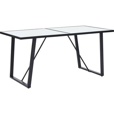 vidaXL - 281553 - Valkoinen - Karkaistusta lasi päällinen - Ruokapöytä vidaXL - 281553 - Valkoinen - Karkaistusta lasi päällinen - Ruokapöytä