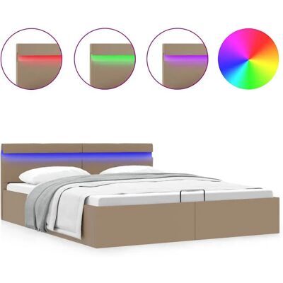 vidaXL Bett mit LED-Beleuchtung - Stauraum & Hydraulik vidaXL Bett mit LED-Beleuchtung - Stauraum & Hydraulik