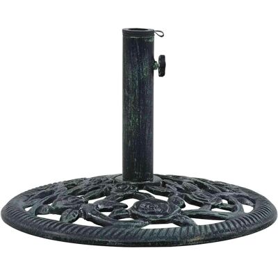 vidaXL Groene Parasolvoet 9kg 40cm Gietijzer - Parasolstandaard vidaXL Groene Parasolvoet 9kg 40cm Gietijzer - Parasolstandaard