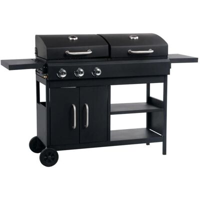 vidaXL Grill combiné gaz et charbon - 3 brûleurs Extérieur - Publicité vidaXL Grill combiné gaz et charbon - 3 brûleurs Extérieur - Publicité