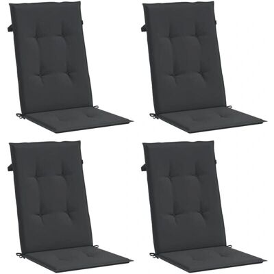 vidaXL Gartensesselbezüge-Set - Hochlehner, 4 Stück, Schwarz, 120x50x3 cm vidaXL Gartensesselbezüge-Set - Hochlehner, 4 Stück, Schwarz, 120x50x3 cm