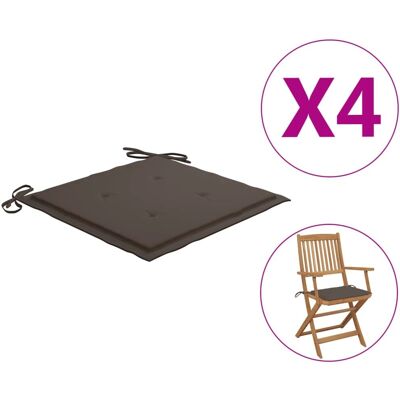vidaXL Zestaw Poduszek na Krzesła Ogrodowe - 4 szt - Taupe - Meble Ogrodowe vidaXL Zestaw Poduszek na Krzesła Ogrodowe - 4 szt - Taupe - Meble Ogrodowe