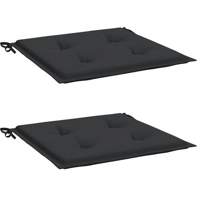 vidaXL Gartenstuhl Kissen - 2 Stück Schwarz 50x50x3 cm Oxford Stoff vidaXL Gartenstuhl Kissen - 2 Stück Schwarz 50x50x3 cm Oxford Stoff