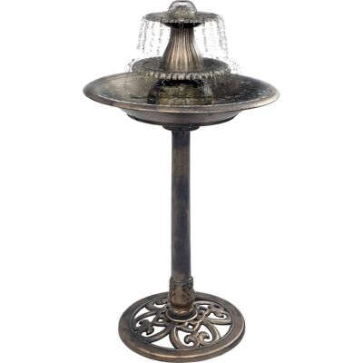 vidaXL Vogelbad met fontein bronzen 50×91 cm kunststof vidaXL Vogelbad met fontein bronzen 50×91 cm kunststof