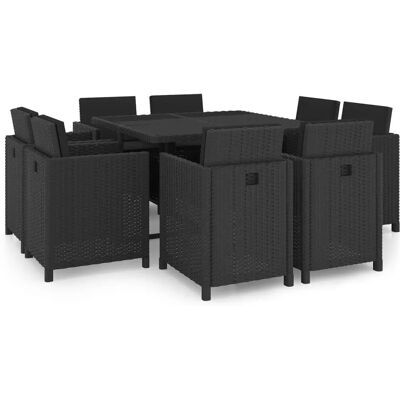 VidaXL Gartenset - Schwarz - Esstisch & 8 Stühle VidaXL Gartenset - Schwarz - Esstisch & 8 Stühle