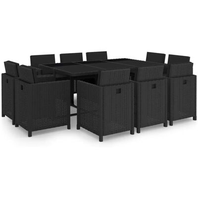 VidaXL Outdoor Möbelset - Wetterfestes Rattan mit Glastisch - 11 Plätze VidaXL Outdoor Möbelset - Wetterfestes Rattan mit Glastisch - 11 Plätze