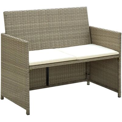 Maisonchic Gartensofa - 2-Sitzer Beige Rattan - Gartenmöbel Maisonchic Gartensofa - 2-Sitzer Beige Rattan - Gartenmöbel