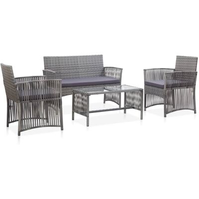 VidaXL Gartenset - Anthrazit PE Rattan, 4 Stück VidaXL Gartenset - Anthrazit PE Rattan, 4 Stück