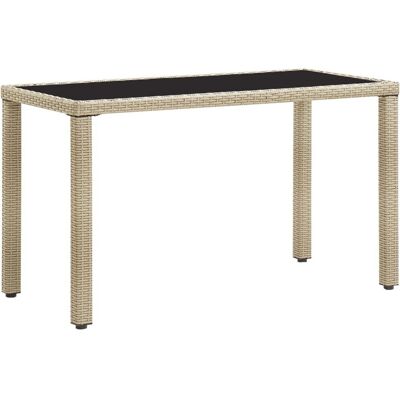 VidaXL Gartentisch Beige - Wasserfestes PE Rattan, Stabil VidaXL Gartentisch Beige - Wasserfestes PE Rattan, Stabil