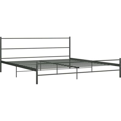 vidaXL Bettgestell Grau Metall 200x200cm Doppelstabbett Schlafzimmermöbel vidaXL Bettgestell Grau Metall 200x200cm Doppelstabbett Schlafzimmermöbel