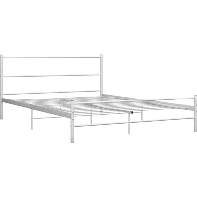 Lit Double en Métal Blanc - 140x200 Cm - Lit Double - Publicité Lit Double en Métal Blanc - 140x200 Cm - Lit Double - Publicité