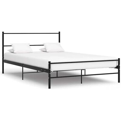 Letto in Metallo Nero 140x200 cm - Telaio del letto Letto in Metallo Nero 140x200 cm - Telaio del letto