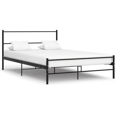 vidaXL Bettgestell Schwarz Metall 160x200cm Doppelstabel Schlafzimmermöbel vidaXL Bettgestell Schwarz Metall 160x200cm Doppelstabel Schlafzimmermöbel