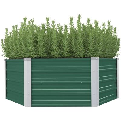 vidaXL Hochbeet 129x129x46 cm Verzinkter Stahl Grün - Hochbeet vidaXL Hochbeet 129x129x46 cm Verzinkter Stahl Grün - Hochbeet