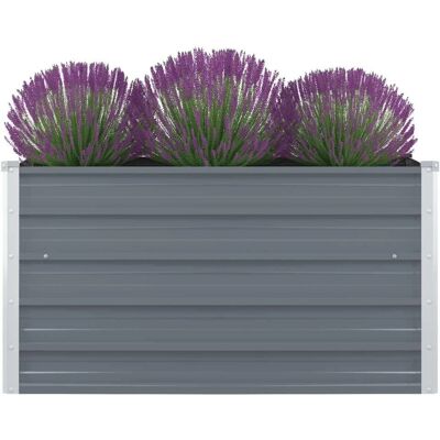 vidaXL Hochbeet Verzinkt Stahl Grau - Hochbeet 100x100x45cm vidaXL Hochbeet Verzinkt Stahl Grau - Hochbeet 100x100x45cm