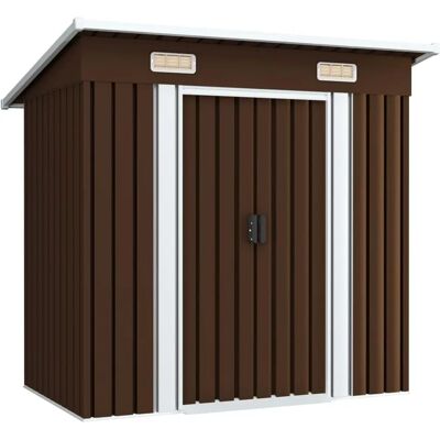 vidaXL Gartenschuppen aus Stahl Braun 194x121x181 cm vidaXL Gartenschuppen aus Stahl Braun 194x121x181 cm
