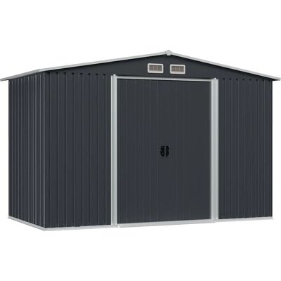 vidaXL Abri de jardin en acier anthracite 257x205x178cm - Abri de jardin vidaXL Abri de jardin en acier anthracite 257x205x178cm - Abri de jardin