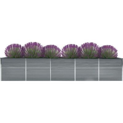 vidaXL Hochbeet aus verzinktem Stahl 45cm Grau - Hochbeet vidaXL Hochbeet aus verzinktem Stahl 45cm Grau - Hochbeet