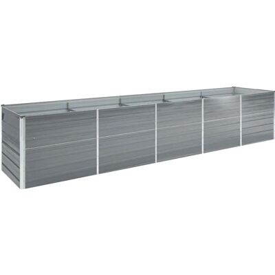 vidaXL Letto rialzato da giardino in acciaio zincato 400x80x77 cm Grigio - Letto da giardino vidaXL Letto rialzato da giardino in acciaio zincato 400x80x77 cm Grigio - Letto da giardino