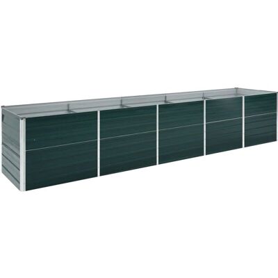 vidaXL Cama de jardín de acero galvanizado 400x80x77 cm Verde - Cama elevada vidaXL Cama de jardín de acero galvanizado 400x80x77 cm Verde - Cama elevada