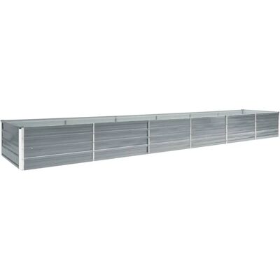 vidaXL Letto da giardino rialzato - Acciaio zincato - 480x80x45 cm - Grigio vidaXL Letto da giardino rialzato - Acciaio zincato - 480x80x45 cm - Grigio