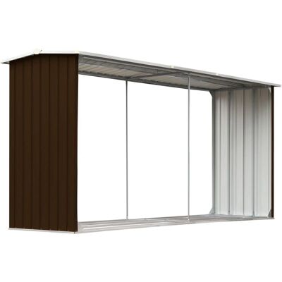 vidaXL tuinopslag voor hout in gegalvaniseerd staal bruin - Tuin houtopslag vidaXL tuinopslag voor hout in gegalvaniseerd staal bruin - Tuin houtopslag