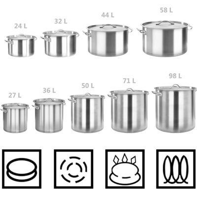 vidaXL Edelstahl Suppentopf 58 L - Kochtopf vidaXL Edelstahl Suppentopf 58 L - Kochtopf