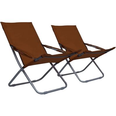 vidaXL Klappbare Strandstühle - 2 Stück Braun vidaXL Klappbare Strandstühle - 2 Stück Braun