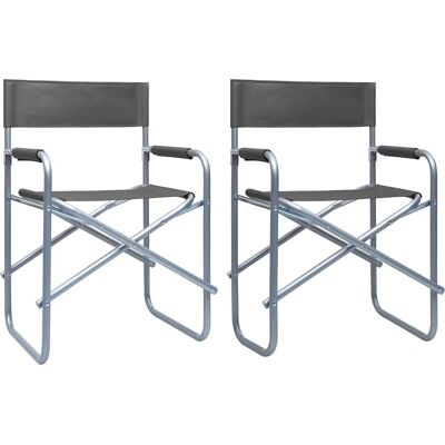vidaXL Regiestühle 2 Stk. Stahl Grau - Chair vidaXL Regiestühle 2 Stk. Stahl Grau - Chair
