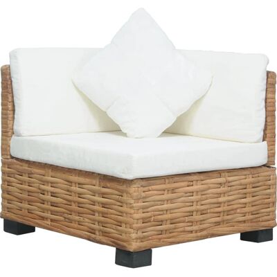 vidaXL Gartentisch - Natürliches Rattan - Baumwolle, Polyester vidaXL Gartentisch - Natürliches Rattan - Baumwolle, Polyester