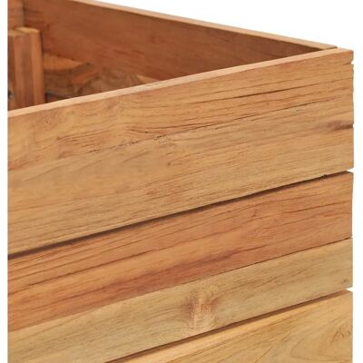 vidaXL Légumier surélevé 50x40x38 cm Bois de teck recyclé et acier - Légumier vidaXL Légumier surélevé 50x40x38 cm Bois de teck recyclé et acier - Légumier