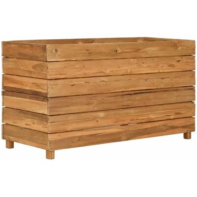 vidaXL Bac de Jardin Élevé 100x40x55 cm Bois de Teck Recyclé et Acier - Bac Élevé vidaXL Bac de Jardin Élevé 100x40x55 cm Bois de Teck Recyclé et Acier - Bac Élevé