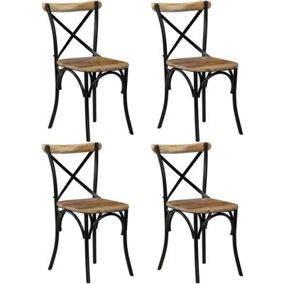 vidaXL 4 pièces Chaises de salle à manger en bois de manguier noir vidaXL 4 pièces Chaises de salle à manger en bois de manguier noir