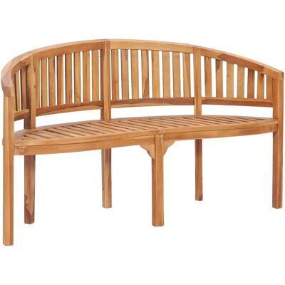 vidaXL 151cm Massive Teakholz Bananenbank für Garten & Terrasse vidaXL 151cm Massive Teakholz Bananenbank für Garten & Terrasse