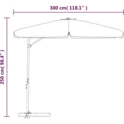 vidaXL Gartenschirm mit Stahlstiel - 300cm - Langlebiger UV-Schutz vidaXL Gartenschirm mit Stahlstiel - 300cm - Langlebiger UV-Schutz