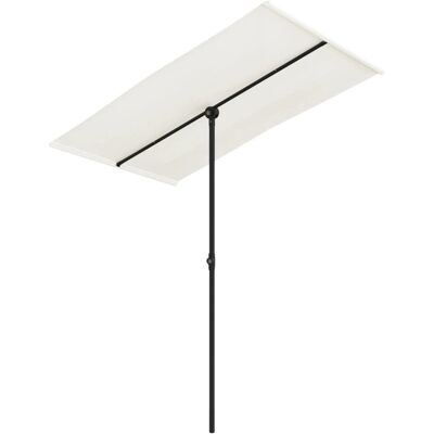 vidaXL Buitenparasol aluminium 180x110 cm zand wit vidaXL Buitenparasol aluminium 180x110 cm zand wit