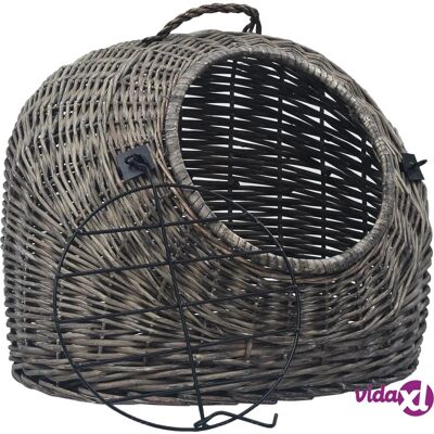 vidaXL Katzentransporter Grau 60x45x45cm Natürlicher Weidekorb - Katzentransporter vidaXL Katzentransporter Grau 60x45x45cm Natürlicher Weidekorb - Katzentransporter