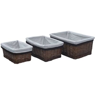 vidaXL 3 Stück Korbenset Verschachtelbar Braun Korb - Korb Set vidaXL 3 Stück Korbenset Verschachtelbar Braun Korb - Korb Set