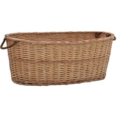 vidaXL Cesta de leña con asas - 88x57x34cm - Cesta de madera vidaXL Cesta de leña con asas - 88x57x34cm - Cesta de madera
